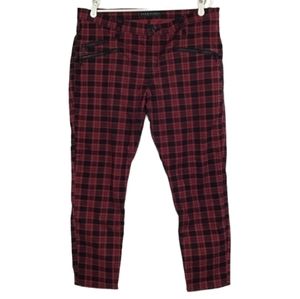 Rock And Republic Red Plaid Banshee Low Rise Skinny Jeans